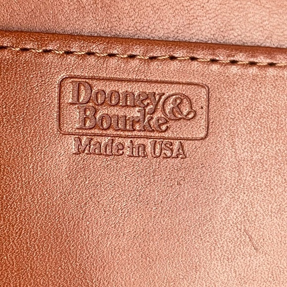 Dooney & Bourke awl Red & Brown Leather Checkbook wallet card holder - Picture 12 of 16
